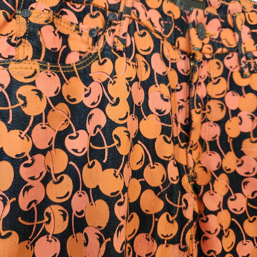 Mother Denim Jeans Leggings The Looker Cherry Pickin Garden Girl Fruit Market - Picture 6 of 13